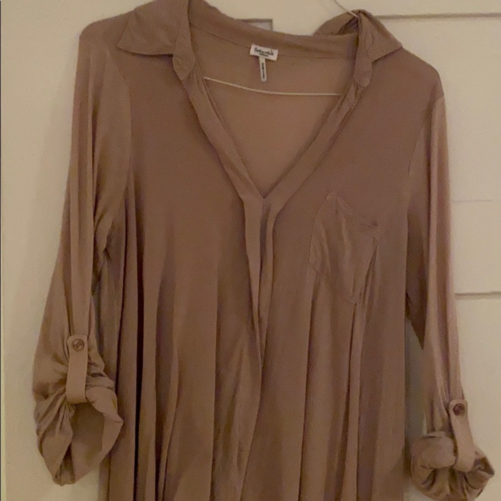 Sheer tan Splendid shirt (m) - Picture 3 of 3